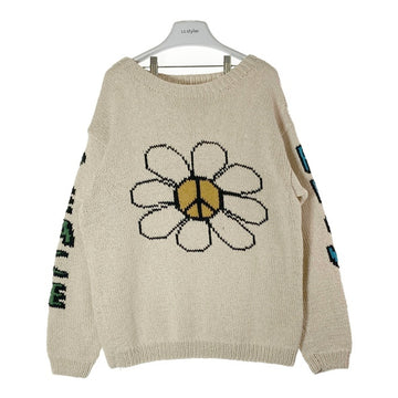 Mcmachan Woolen マクマーンウーレン ピースマークフラワー ニットセーター ライトベージュ size不明 瑞穂店