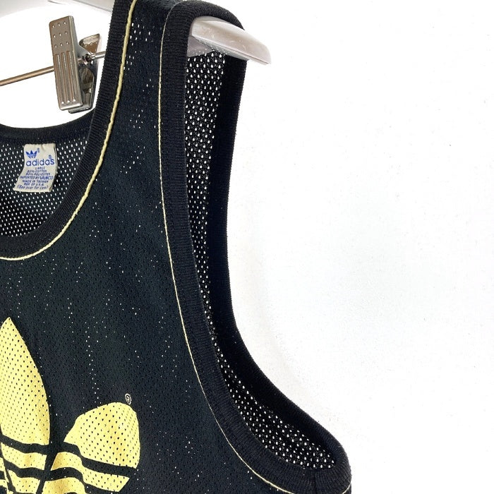 adidas アディダス VANCO社タグ台湾製 トレフォイル メッシュ タンクトップ ブラック sizeL 瑞穂店