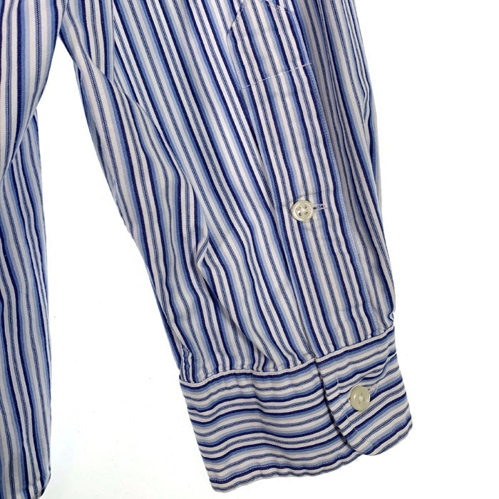Ralph Lauren ラルフローレン BLAKE ボタンダウン ストライプシャツ ホワイト ネイビー TWO-PLY COTTON Size L 福生店