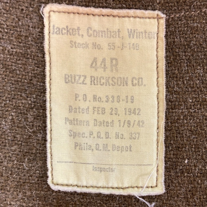 BUZZ RICKSONS バズリクソンズ BR11134 BR12629 B-10  内ボア 赤リブ フライトジャケット カーキ size34※リブ毛玉あり 瑞穂店