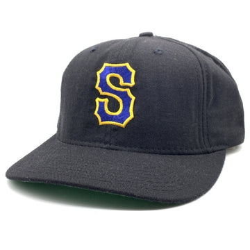 90's STUSSY ステューシー CAPS Sロゴ刺繡 6パネルキャップ ブラック スナップバック USA製 白タグ オールド 福生店