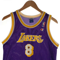 90's Champion チャンピオン LAKERS レイカース KOBE BRYANT コービーブライアント ネイビー イエロー メキシコ製 Size L(14-16) 福生店