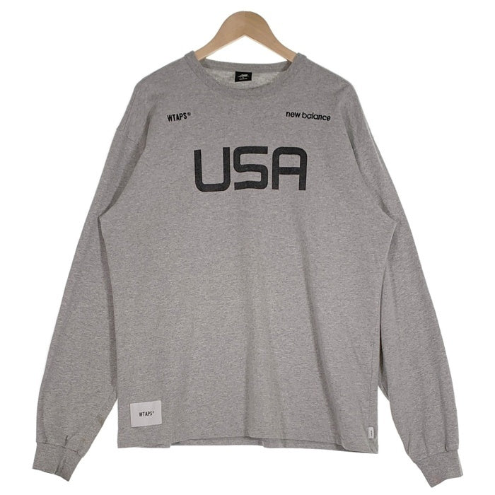 NEW BALANCE ニューバランス WTAPS ダブルタップス AW ACADEMY LS TEE 長袖 Tシャツ グレー Size L 福生店