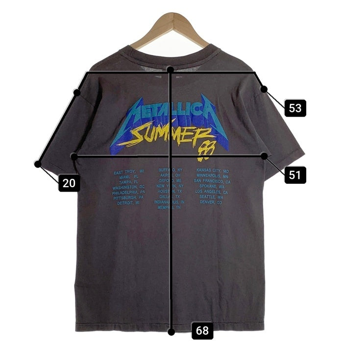 80-90's METALLICA メタリカ 1988ツアー パスヘッド プリントTシャツ ブラック 1988コピーライト メタリカタグ BROCKUM Size L 福生店