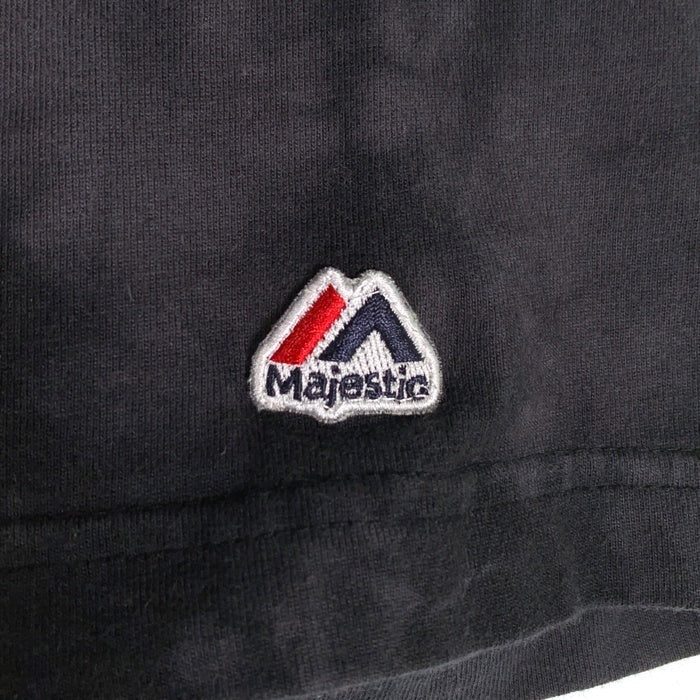 majestic マジェスティック Newyork Yankees ニューヨークヤンキース チームロゴ プリント 半袖 Tシャツ ブラック Size XL 福生店