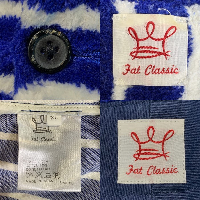 FAT CLASSIC エフエーティークラシック パイル地 ストライプ3Bジャケット ショートパンツ セットアップ ブルー Size XL 福生店