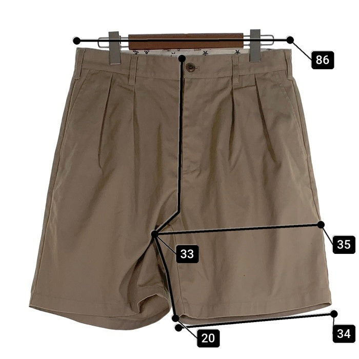 Schott ショット DOUBLE PLEATED T/C SHORTS プリーツ ショート ハーフ パンツ カーキ Size L 福生店
