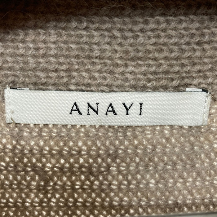 ANAYI アナイ ハイネック横編みリブニット ベージュ Size38 瑞穂店