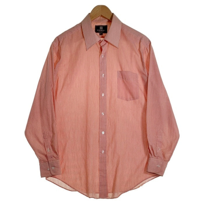 80's~90's GIVENCHY MONSIEUR ジバンシィ ムッシュ ストライプ柄 長袖 シャツ レッド Size 16 1/2 福生店