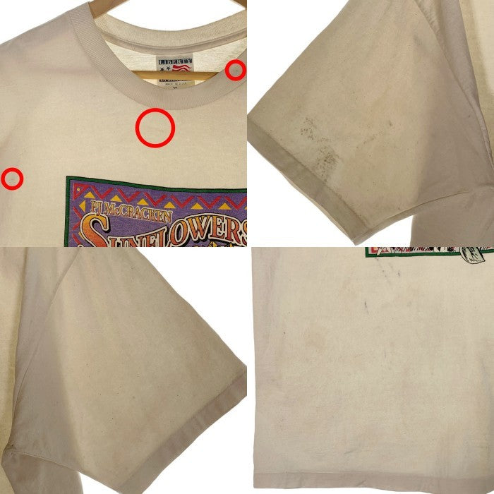 90's PJ McCRACKEN SUNFLOWERS プリントTシャツ ホワイト Size XL 福生店