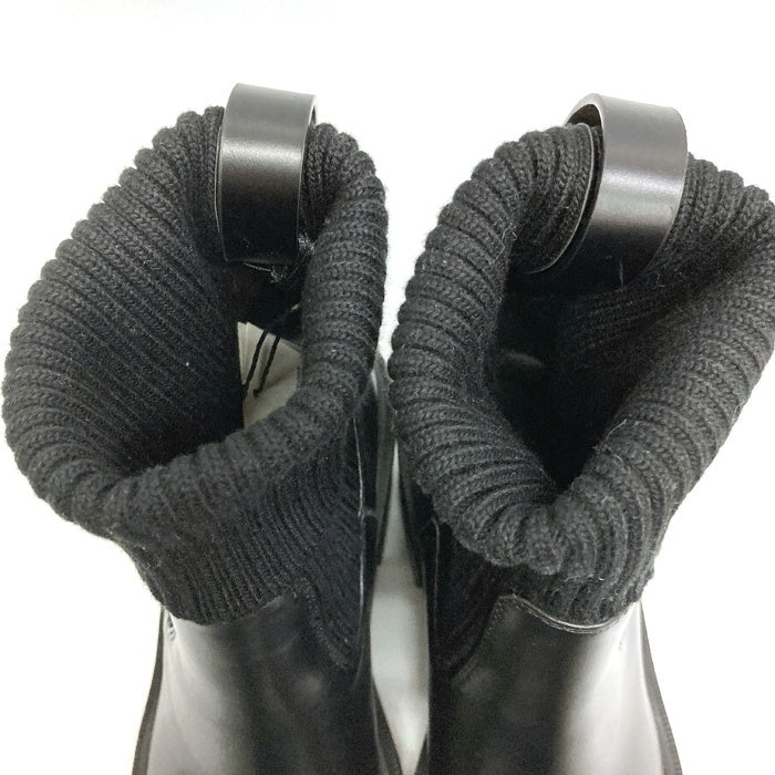 ZARA ザラ タグ付き トラックソールリブソックスブーツ 2164 310 800 ブラック size39 瑞穂店