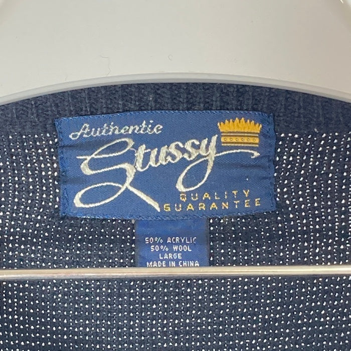 STUSSY ステューシー Authentic 90's ライン ニットセーター ブラック sizeL 瑞穂店