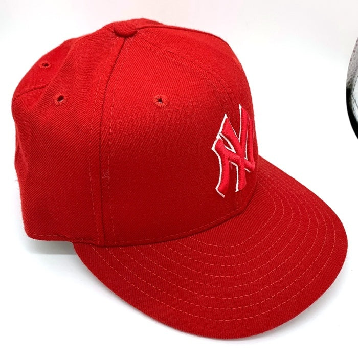 90's New Era ニューエラ 59FIFTY MLB ニューヨーク・ヤンキース ウールベースボールキャップ レッド USA製 Size 7 3/8 (58.7cm) 福生店