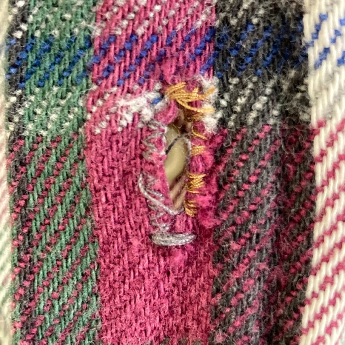 FIVE BROTHER ファイブブラザー 90's ヘビーネルシャツ チェック ホワイトxパープル sizeM 瑞穂店