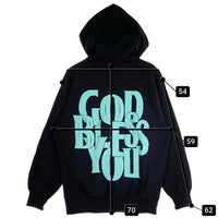 GOD BLESS YOU ゴッドブレスユー ジップアップ フーディー パーカー ブラック Size XL 福生店