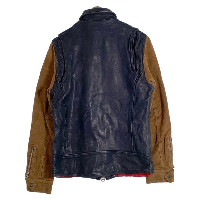 glamb グラム レザージャケット ネイビー ブラウン GB0318 / JKT05 Size 4 福生店