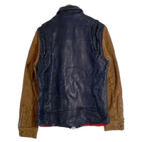 glamb グラム レザージャケット ネイビー ブラウン GB0318 / JKT05 Size 4 福生店