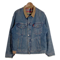 AVIATIC アビアティック デニムジャケット 襟コーデュロイ インディゴ フランネルチェックライナー イタリア製 Size M 福生店