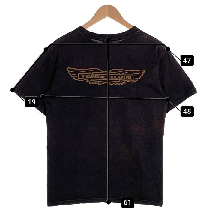 TENDERLOIN テンダーロイン Hide and Seek ハイドアンドシーク イーグルプリント 半袖 Tシャツ チャコールグレー Size M 福生店