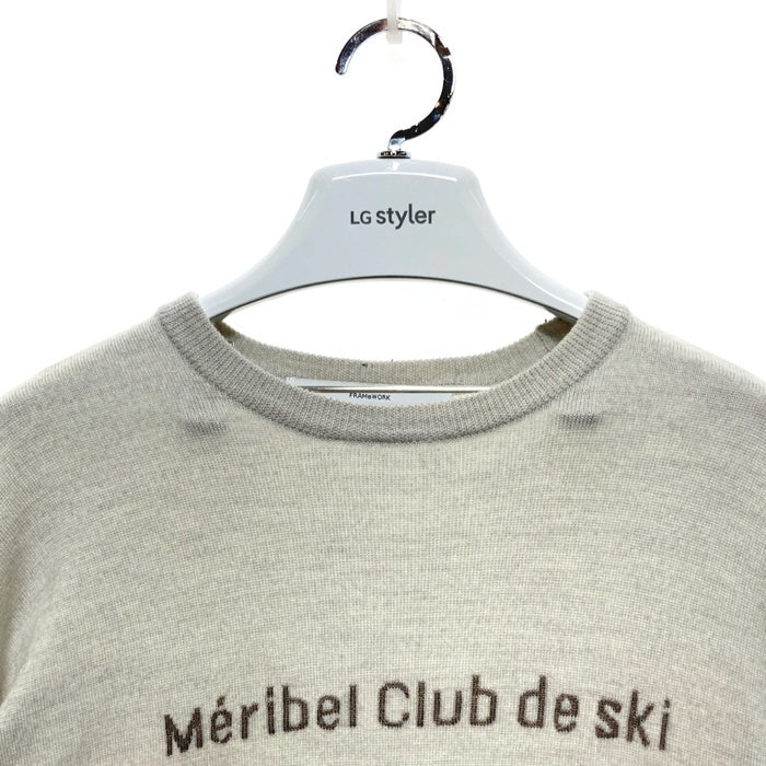 framework フレームワーク ロゴニット ライトグレー 瑞穂店