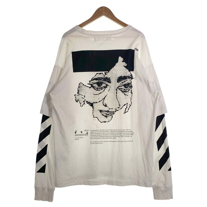 OFF-WHITE オフホワイト レイヤード ロングスリーブ プリントTシャツ ホワイト OMAB022F20FAB004 Size XL 福生店