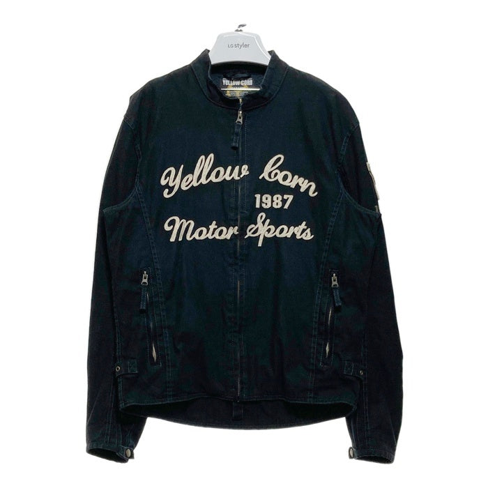 Yellow Corn イエローコーン コットン シングルライダースジャケット ブラック パッド類なし BB-1106 Size L 瑞穂店