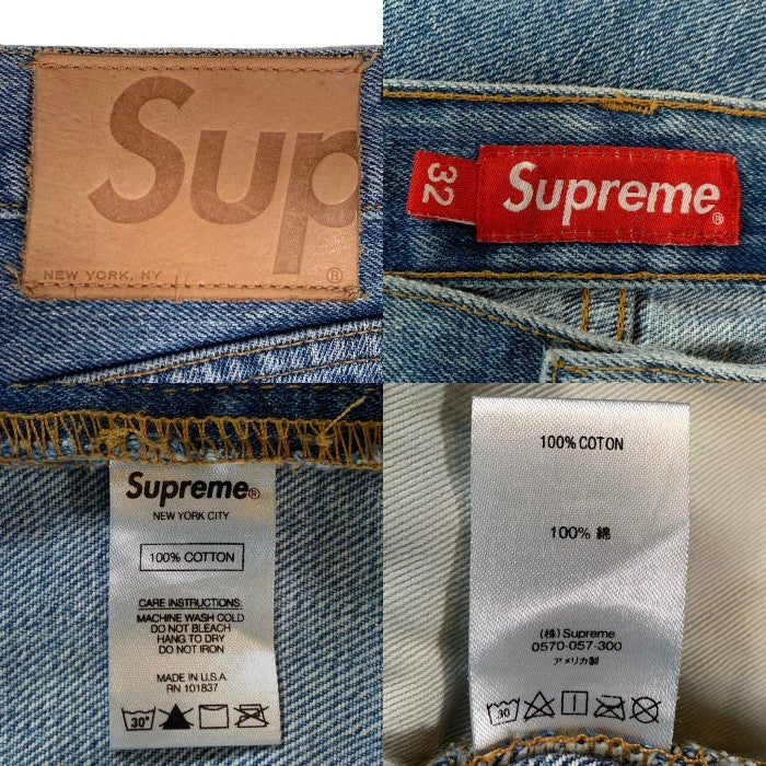 SUPREME シュプリーム Stone Washed Indigo Jean  ストーンウォッシュ ジーンズ デニムパンツ ライトブルー カットオフ Size 32 福生店