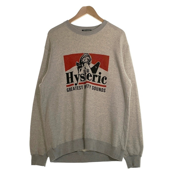 HYSTERIC GLAMOUR ヒステリックグラマー GREATEST PARTY SOUNDS クルーネックスウェット グレー 02261CS05 Size L 福生店