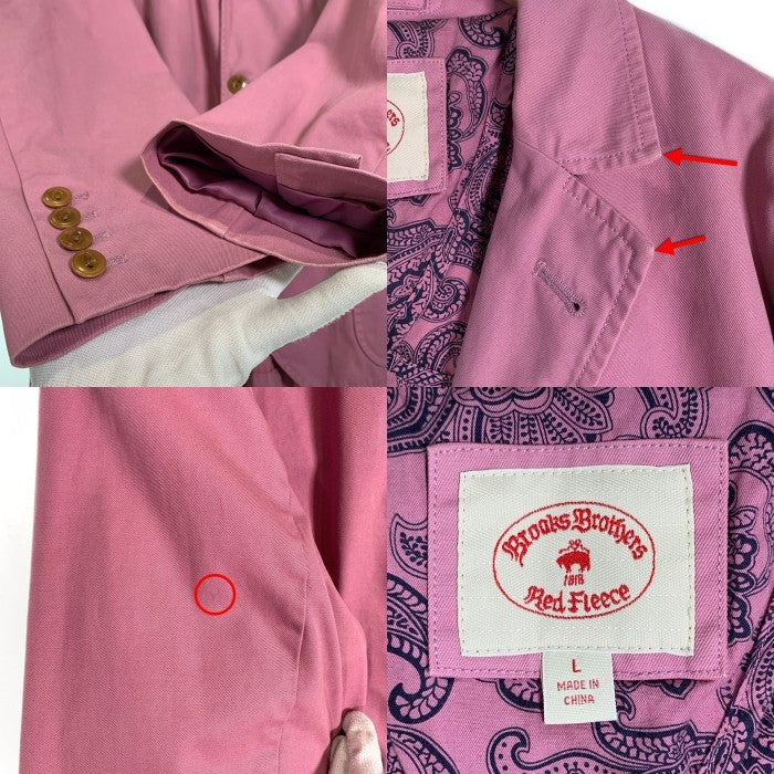 Brooks Brothers ブルックスブラザーズ コットン 3B テーラードジャケット ピンク 本切羽 カジュアル Size L 福生店