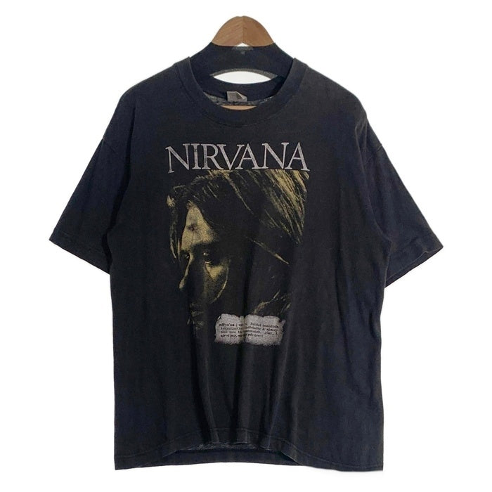 NIRVANA ニルヴァーナ KURT COBAIN カートコバーン 半袖 プリント Tシャツ ユーロブートレグ チャコールグレー Size L 福生店