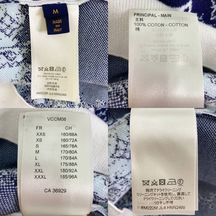 LOUIS VUITTON ルイヴィトン RM222M JL4 HNN24W モノグラム バンダナ クルーネック ニット ホワイトxブルー sizeM 瑞穂店