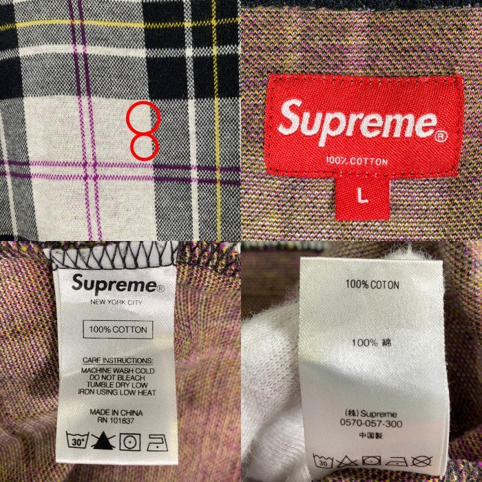 SUPREME シュプリーム 18SS Jacquard Tartan Plaid Tee ジャガード タータンチェック ポケットTシャツ コットンニット Size L 福生店