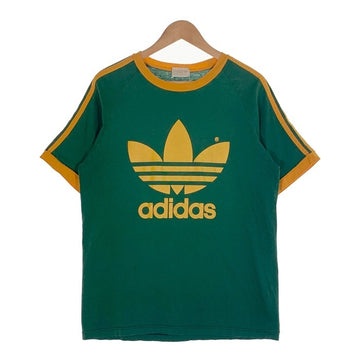 80's~ adidas アディダス ラグランスリーブ プリントTシャツ グリーン イエロー AA-4630 Size M-L 福生店