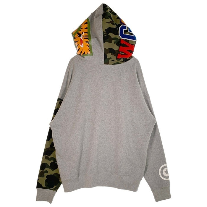 A BATHING APE アベイシングエイプ Giant Shark Full Zip Hoodie ジャイアント シャーク フルジップ スウェットパーカー グレー 001ZPG701018X Size 2XL 福生店
