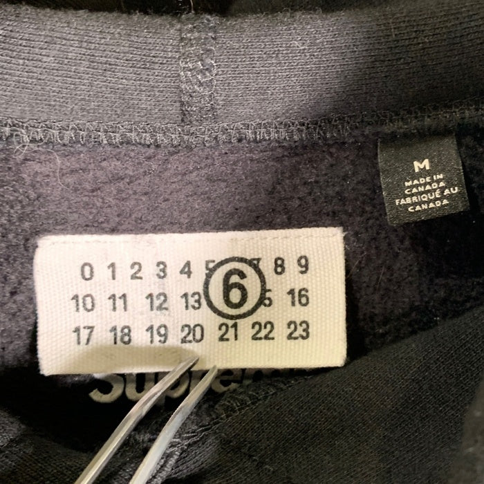 SUPREME シュプリーム 24SS MM6 Maison Margiela メゾンマルジェラ Foil Box Logo Hooded Sweatshirt フォイルボックスロゴ プルオーバー フーディー パーカー ブラック Size M 福生店