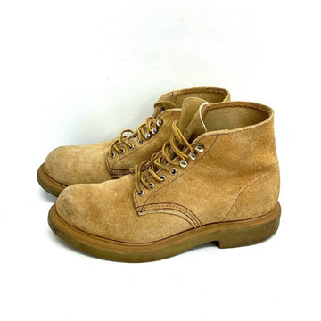RED WING レッドウィング 刺繍羽タグ ラフアウト  スーパーソール プレーントゥ 編み上げブーツ ベージュ size9 瑞穂店