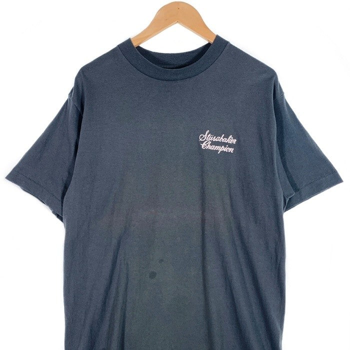 90's STUSSY ステューシー Studebaker Champion スチュードベッカー プリントTシャツ モスグリーン USA製 Size L 福生店