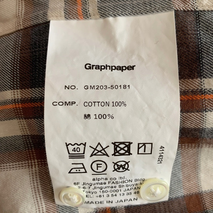 Graphpaper グラフペーパー Thomas Mason オーバーサイズ ボタンダウン フランネルシャツ GM203-50181 Size F 福生店