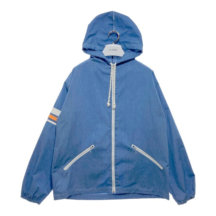 70's Sears シアーズ KINGS ROAD ジップアップパーカー袖ライン ポリコットン ライトブルー Size L 瑞穂店