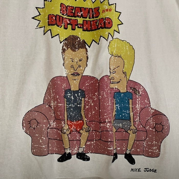 GOD BLESS YOU ゴッドブレスユー EXAMPLE エグザンプル BEAVIS AND BUTT-HEAD ビーバス・アンド・バットヘッド 半袖 Tシャツ ホワイト Size XX-LARGE 福生店