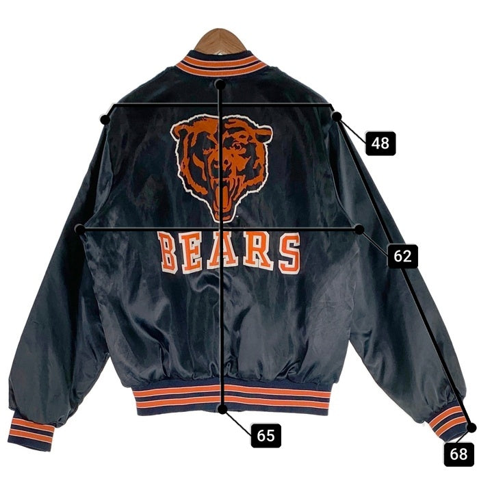 90's NFL LOCKER LINE ロッカーライン CHICAGO BEARS シカゴ ベアーズ ナイロン スタジャン スタジアム ジャケット ネイビー USA製 Size L 福生店