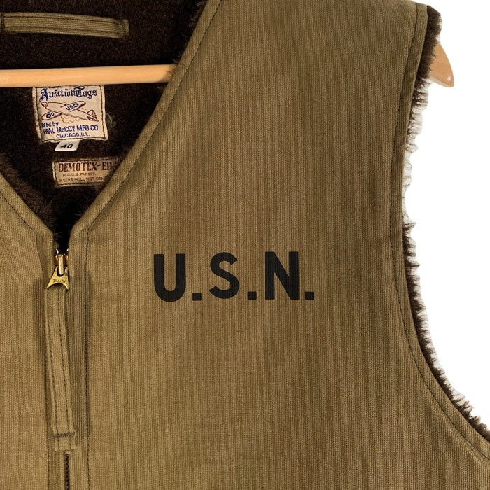 The Real McCOY'S リアルマッコイズ U.S.NAVY アルパカ デッキベスト カーキ MJ19105 Size 40 福生店