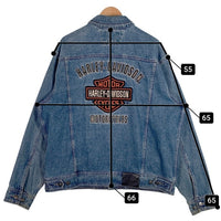 Harley-Davidson ハーレーダビッドソン バー&シールド デニムジャケット バック 刺繡ロゴ ライトブルー Size XL 福生店