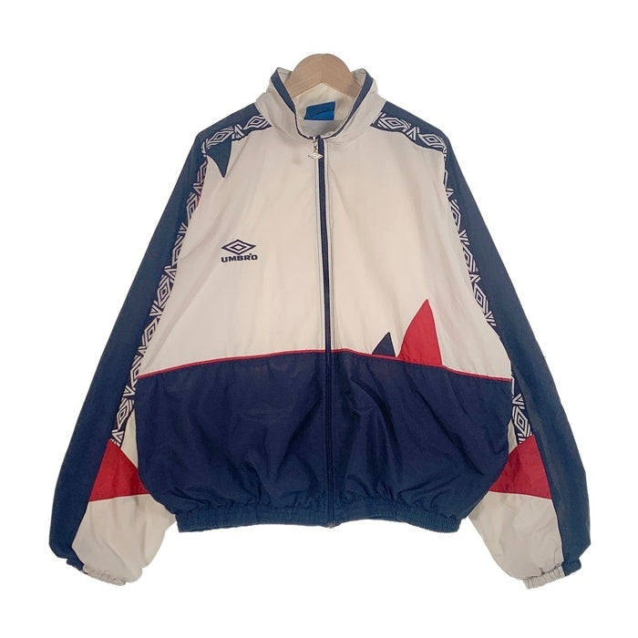 90`s UMBRO アンブロ ナイロン トラックジャケット ホワイト ネイビー レッド Size XXL 福生店