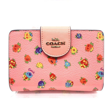 COACH コーチ C9934 二つ折り財布 PVCレザー ピンク 花 福生店