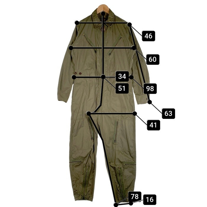 40's USAAF 米陸軍航空隊 TYPE K-1 FLIGHT SUIT フライトスーツ コットンツイル オールインワン つなぎ オリーブ CLEVELAND OVERALL Co. Size M-R 福生店