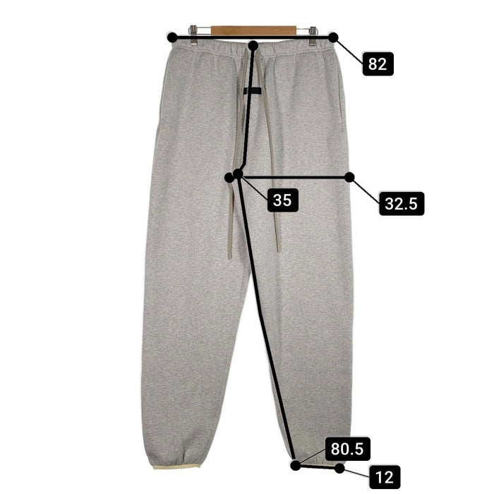 ESSENTIALS エッセンシャルズ 24SS Sweat Pants ラバーパッチ スウェットパンツ グレー 裏起毛 Size L 福生店