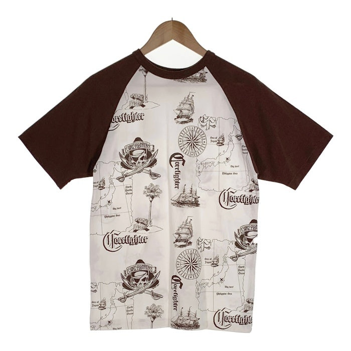 CORE FIGHTER コアファイター ラグランスリーブ マルチプリント Tシャツ ホワイト ブラウン 1 Size M 福生店