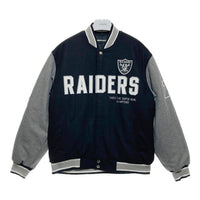 NFL LAS VEGAS RAIDERS ラスベガス・レイダース リバーシブル ウールジャケット スタジャン ブラックxグレー TEAM APPAREL Size L 瑞穂店