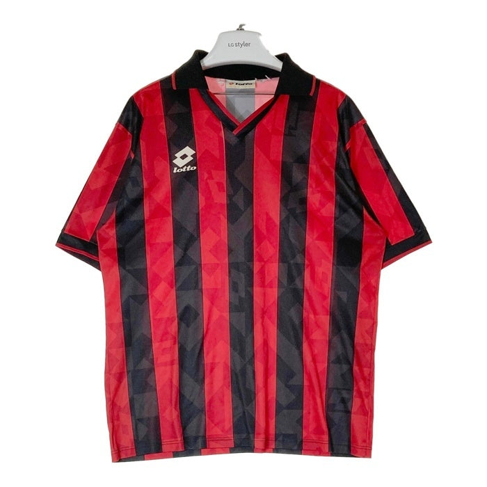 LOTTO ロット ACミラン 93-94 ホーム ブランク ユニフォーム ワッペンロゴなし レッド×ブラック size- 瑞穂店